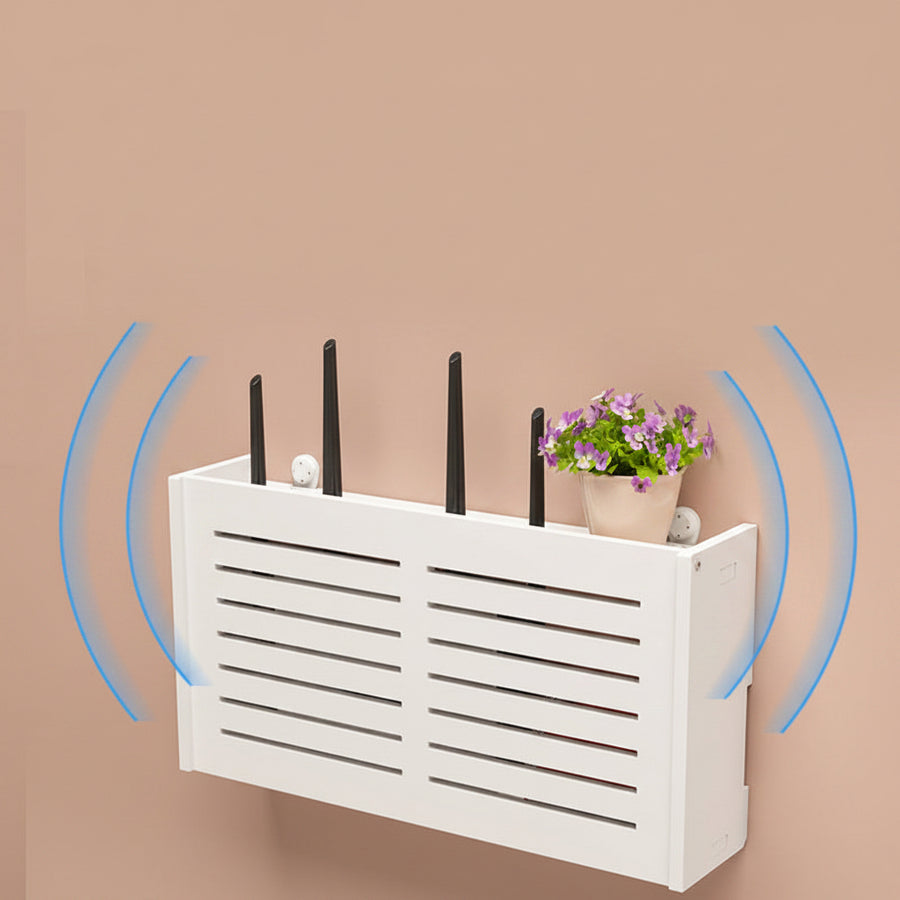 No-Drill Router & Cable Box — Wall-Mounted WiFi & Set-Top Box Organiser