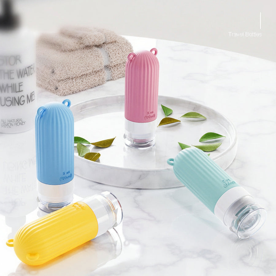 Travel Refillable Bottle Set — Silicone Squeeze Bottles for Toiletries & Skincare