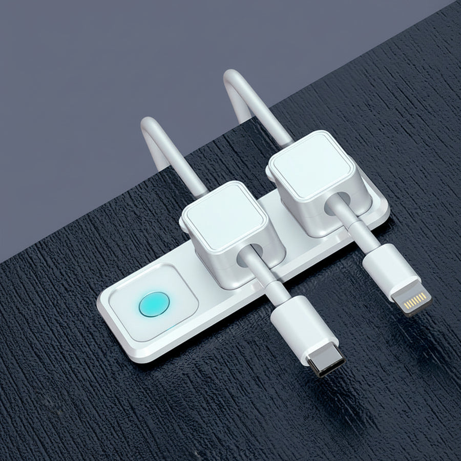 Magnetic Cable Clips — Self-Adhesive Desk Cable Holder & Routing Organiser