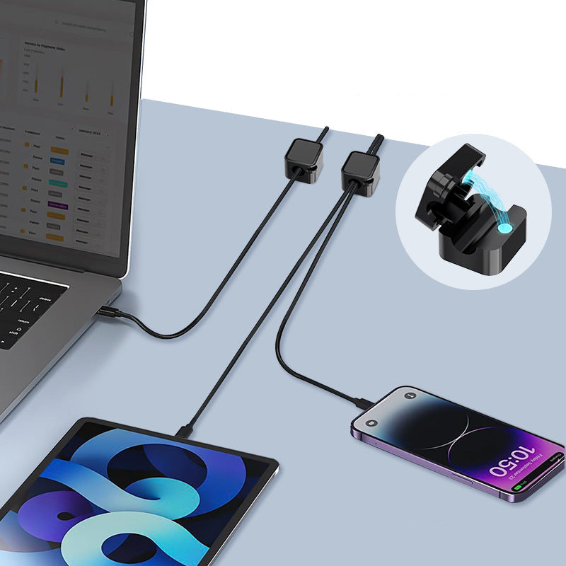 Magnetic Cable Clips — Self-Adhesive Desk Cable Holder & Routing Organiser