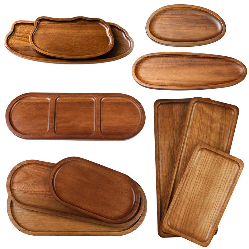 Acacia Wood Tray — Solid Wood Serving & Display Tray for Home & Desk