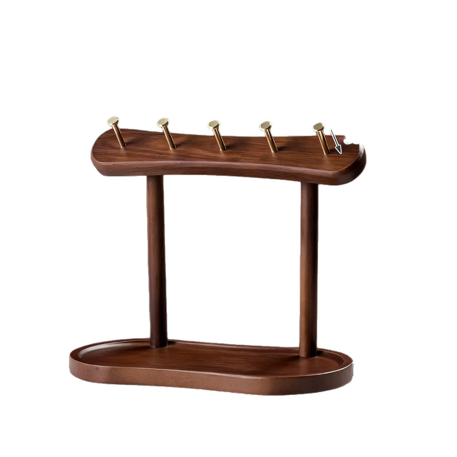Entryway Key & Jewellery Rack — Solid Wood Wall Hook & Tray Organiser