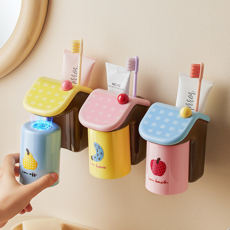 No-Drill Magnetic Toothbrush & Cup Holder