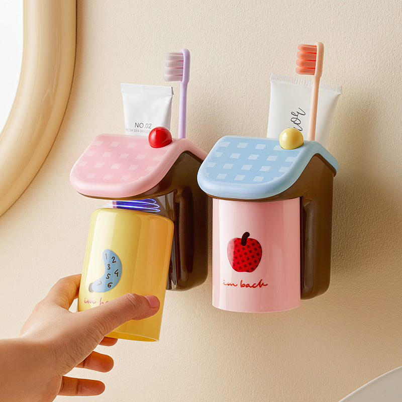 No-Drill Magnetic Toothbrush & Cup Holder