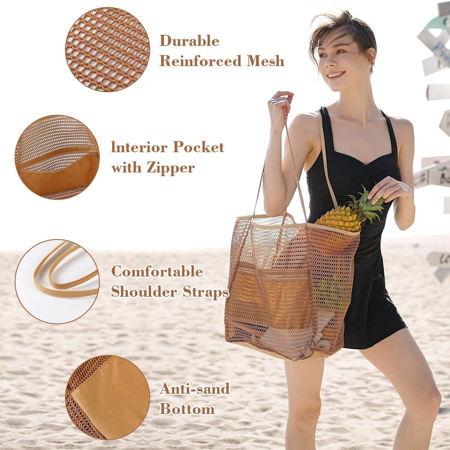 Foldable Mesh Beach Bag — Lightweight Holiday Tote