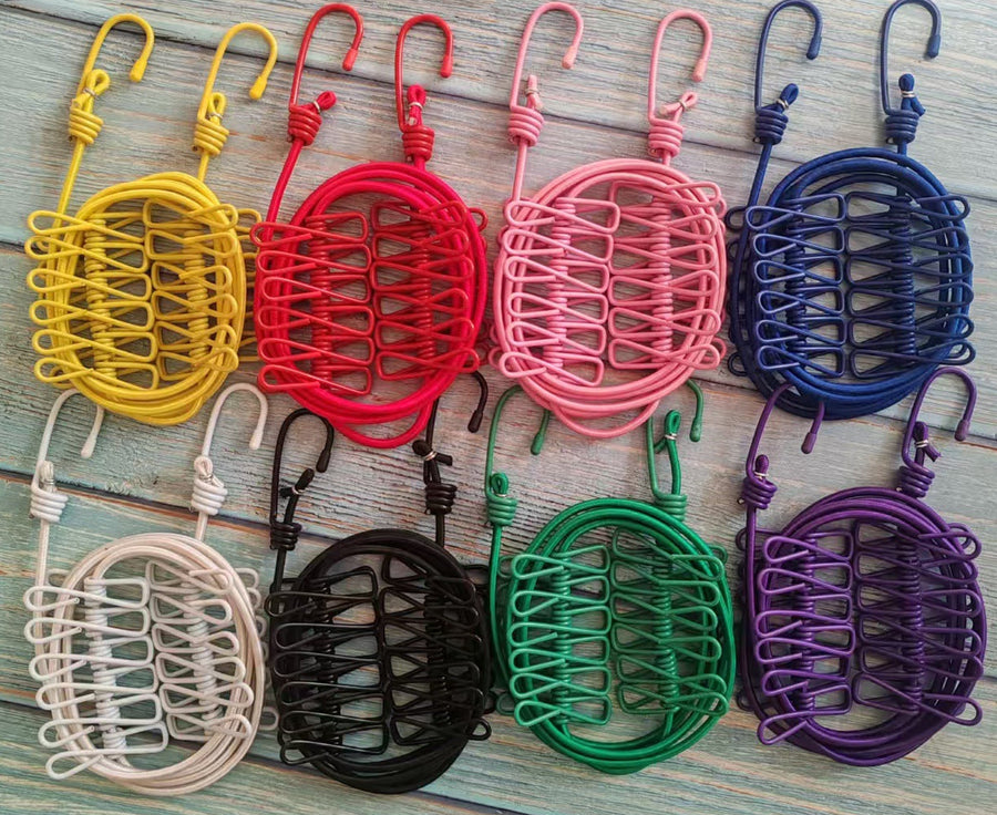 Portable Travel Clothesline with Clips