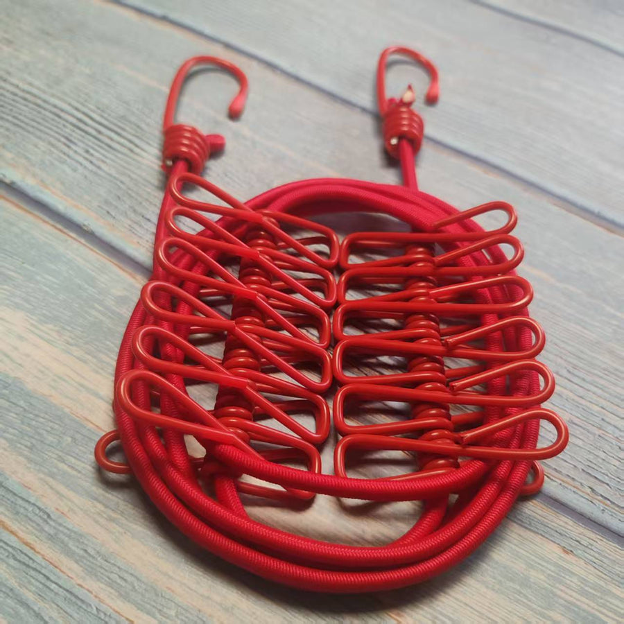 Portable Travel Clothesline with Clips