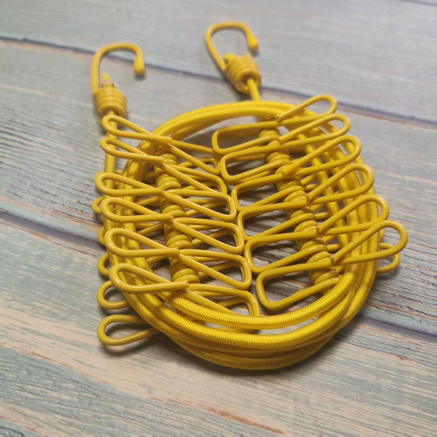 Portable Travel Clothesline with Clips