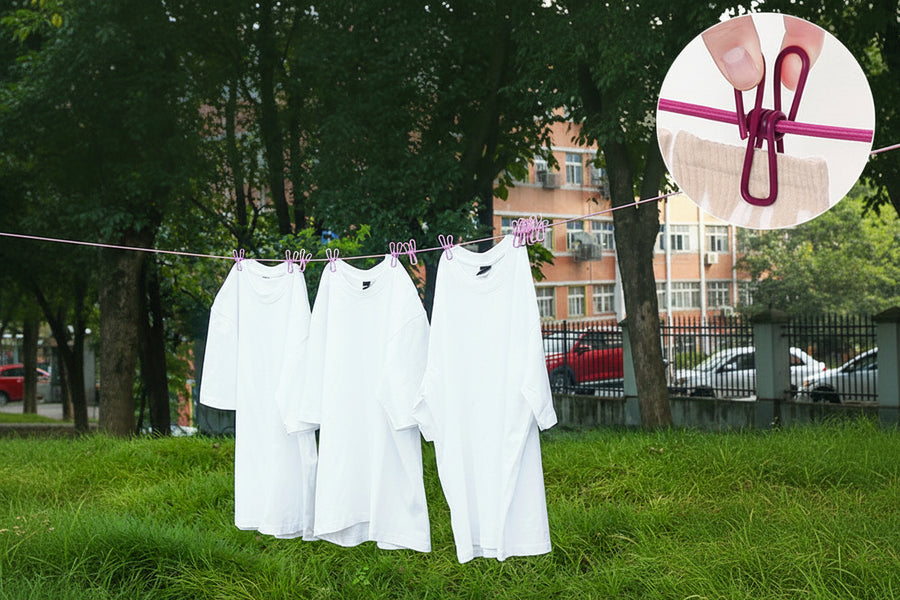 Portable Travel Clothesline with Clips