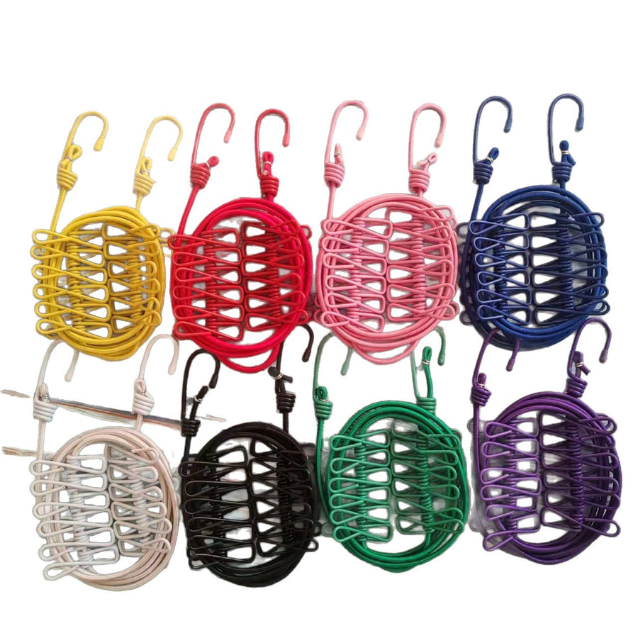 Portable Travel Clothesline with Clips