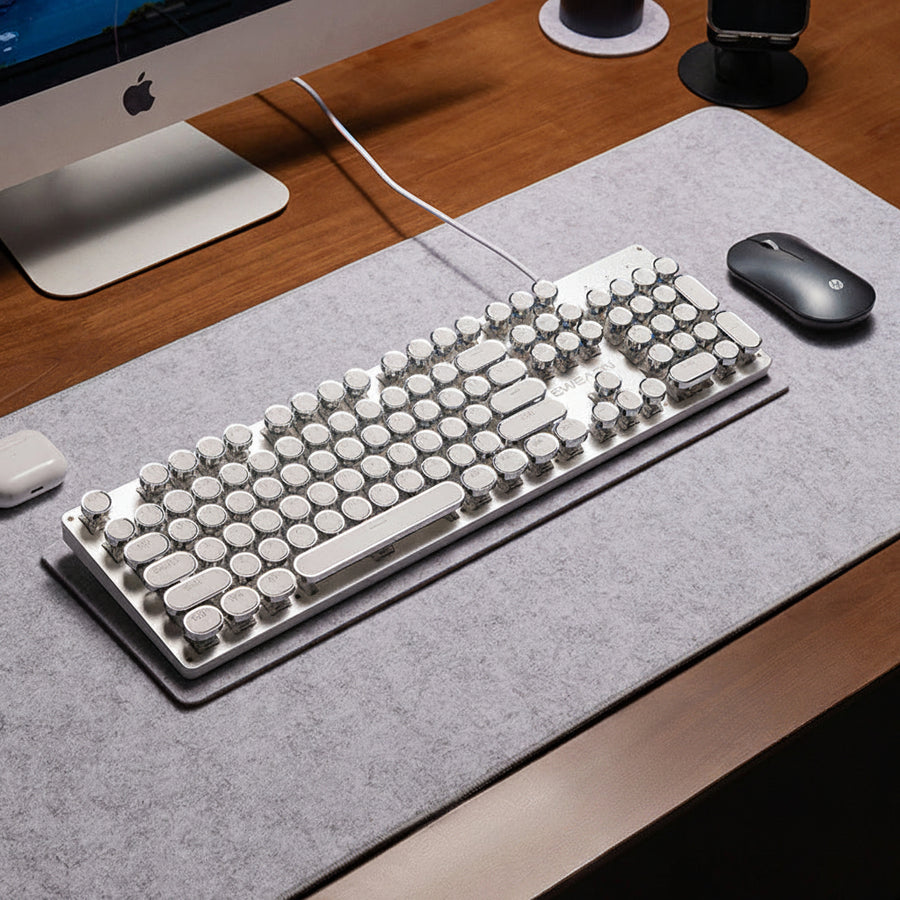 Felt Desk Mat — Natural Oversized Keyboard & Desk Surface Protector