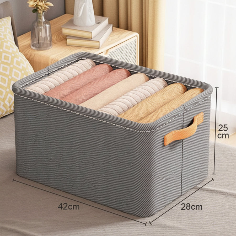 Foldable Fabric Storage Box — Large-Capacity Wardrobe & Shelf Organiser