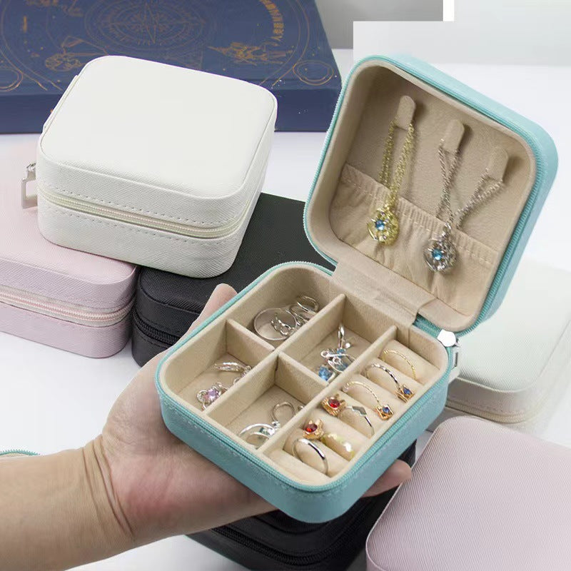 Compact Zip Jewellery Pouch – Portable Ring & Earring Case
