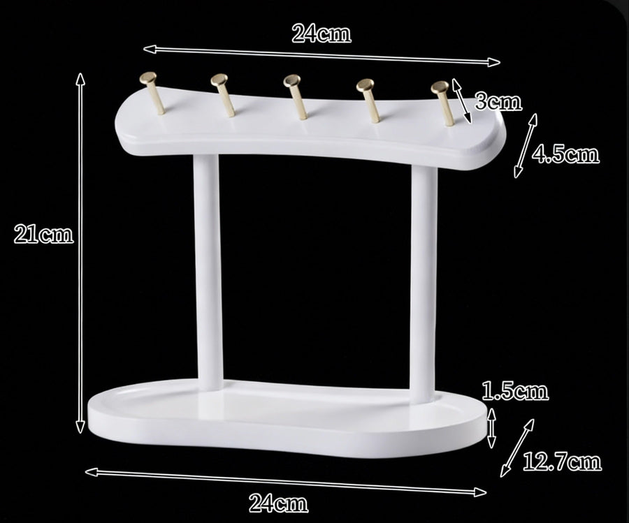 Entryway Key & Jewellery Rack — Solid Wood Wall Hook & Tray Organiser