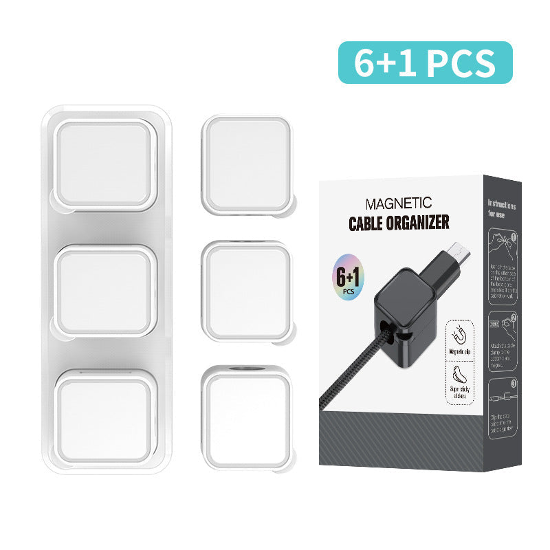Magnetic Cable Clips — Self-Adhesive Desk Cable Holder & Routing Organiser