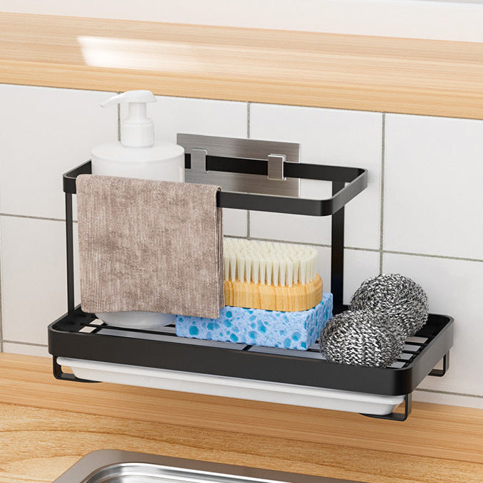 304 Stainless Steel Kitchen Dishcloth & Sponge Drain Rack – Countertop or Wall Hanging