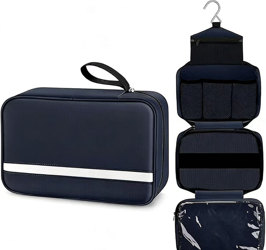 Nylon Hanging Folding Toiletry Bag – Lightweight, Water-Resistant, Large Capacity