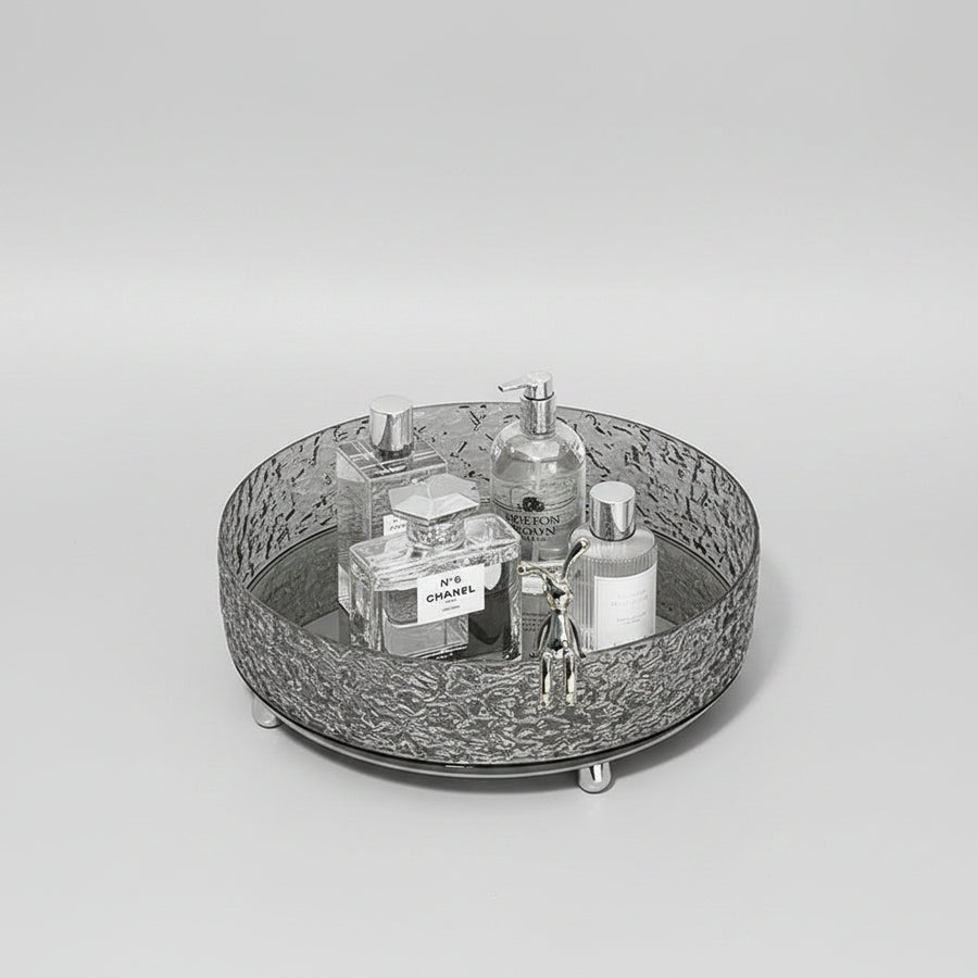 Glacier Pattern Rotating Cosmetics Organiser – Spinning Dressing Table Turntable