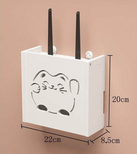 No-Drill Router & Cable Box — Wall-Mounted WiFi & Set-Top Box Organiser