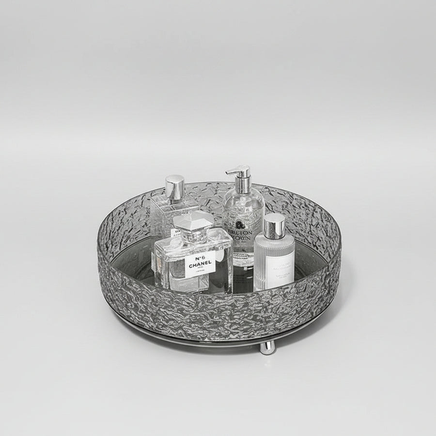 Glacier Pattern Rotating Cosmetics Organiser – Spinning Dressing Table Turntable