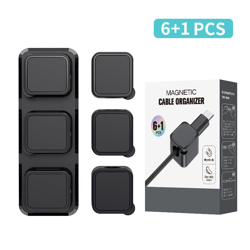 Magnetic Cable Clips — Self-Adhesive Desk Cable Holder & Routing Organiser