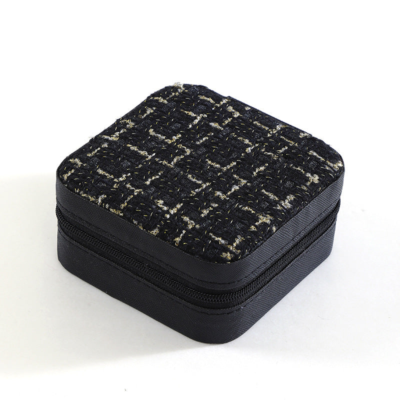 Square Travel Jewellery Box – Compact Ring & Earring Case
