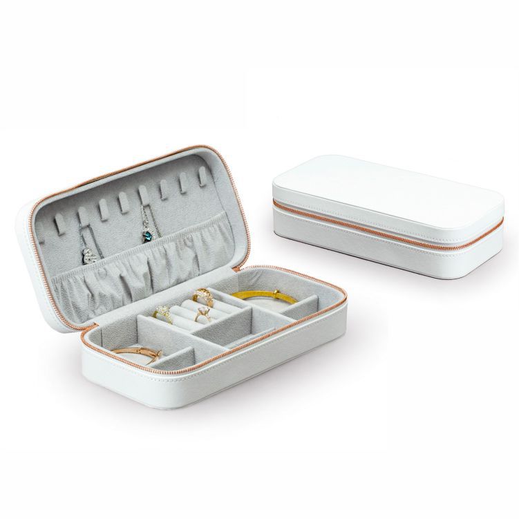Compact Velvet Jewellery Box – Double-Layer Travel Organiser