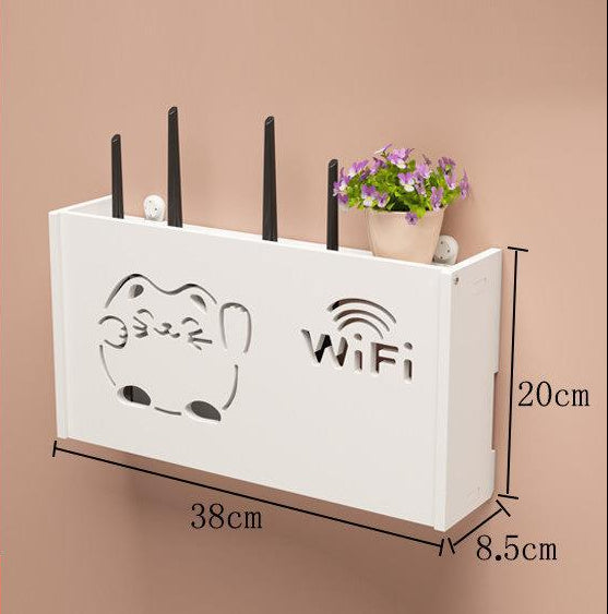 No-Drill Router & Cable Box — Wall-Mounted WiFi & Set-Top Box Organiser