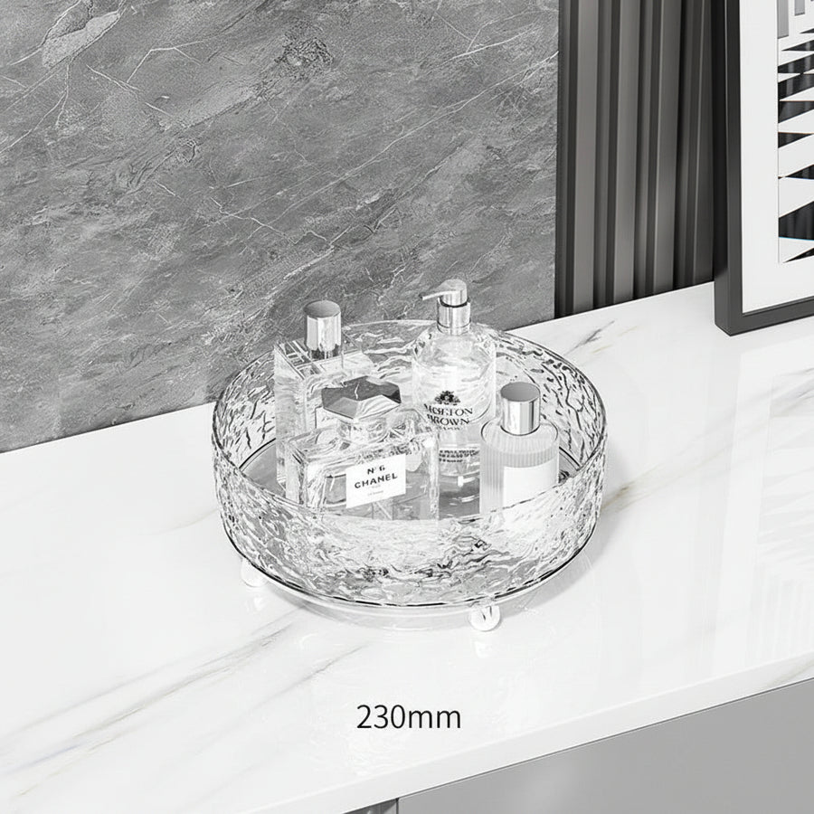 Glacier Pattern Rotating Cosmetics Organiser – Spinning Dressing Table Turntable