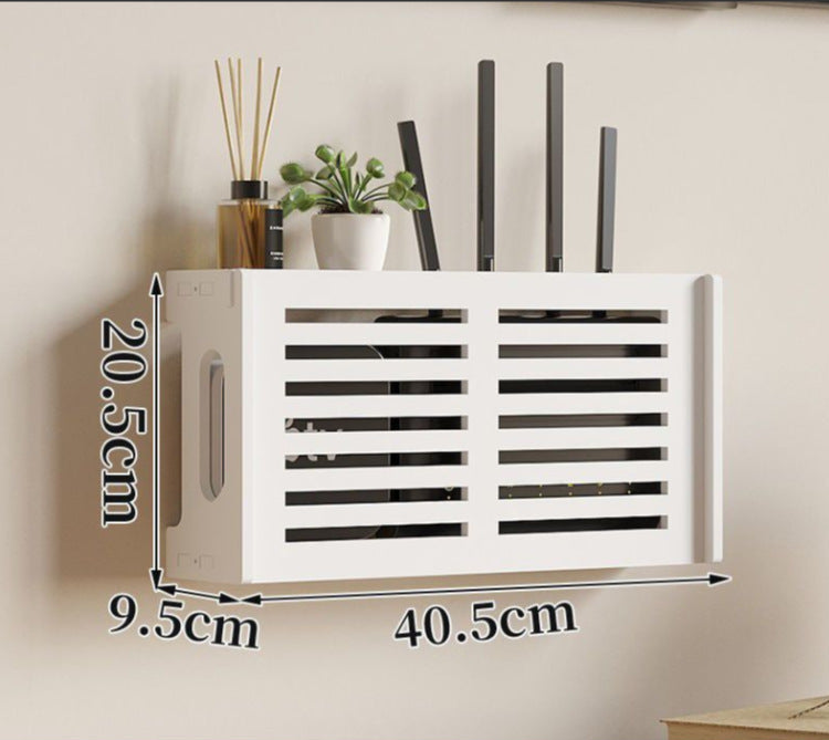 No-Drill Router & Cable Box — Wall-Mounted WiFi & Set-Top Box Organiser