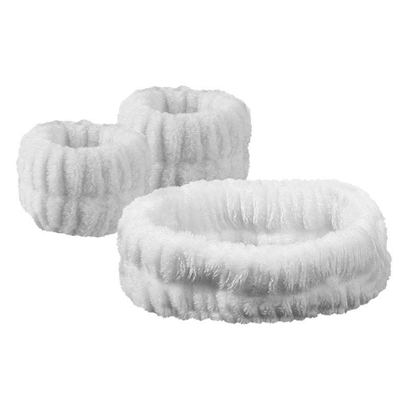 Plush Face Wash Hair Band & Wrist Strap – Absorbent, Quick-Dry Skincare Accessories