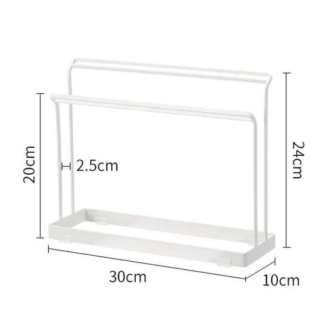 Double-Layer Countertop Towel & Cloth Rack – Freestanding Carbon Steel