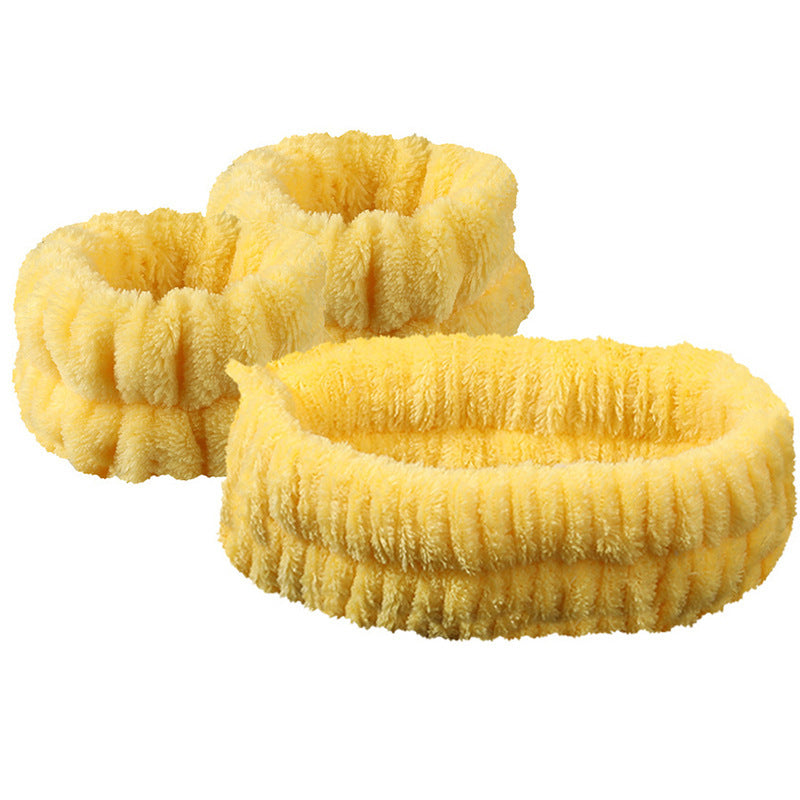 Plush Face Wash Hair Band & Wrist Strap – Absorbent, Quick-Dry Skincare Accessories