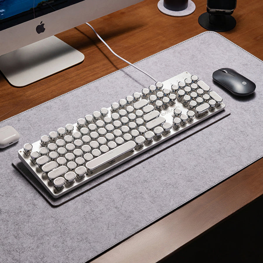 Felt Desk Mat — Natural Oversized Keyboard & Desk Surface Protector