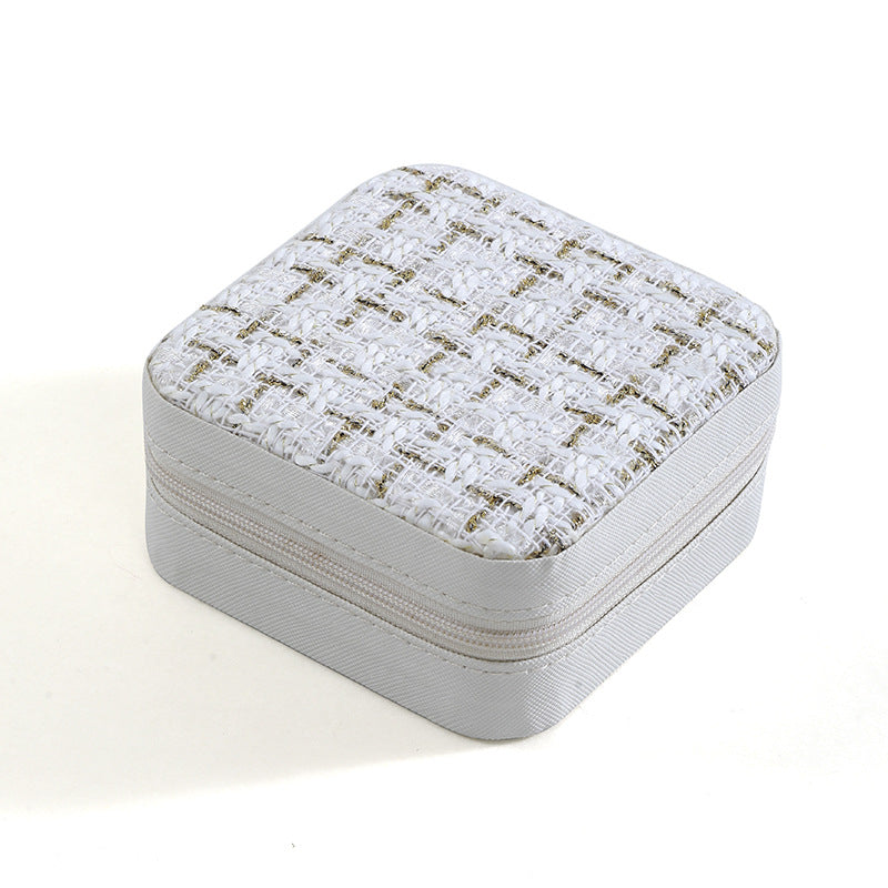 Square Travel Jewellery Box – Compact Ring & Earring Case