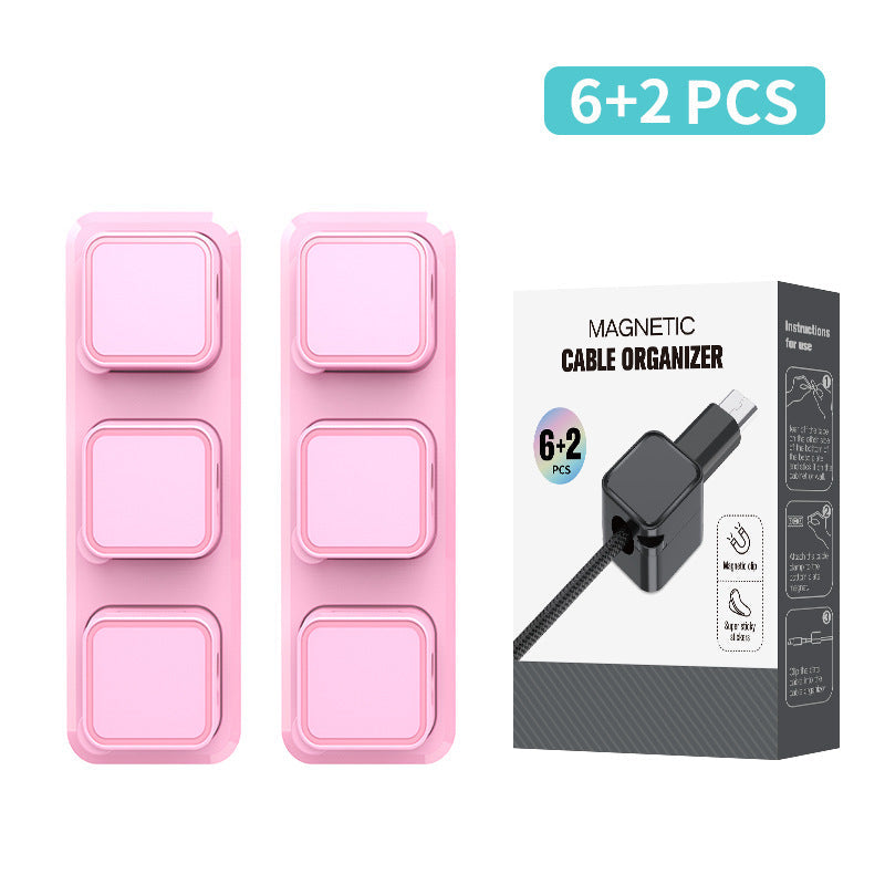 Magnetic Cable Clips — Self-Adhesive Desk Cable Holder & Routing Organiser