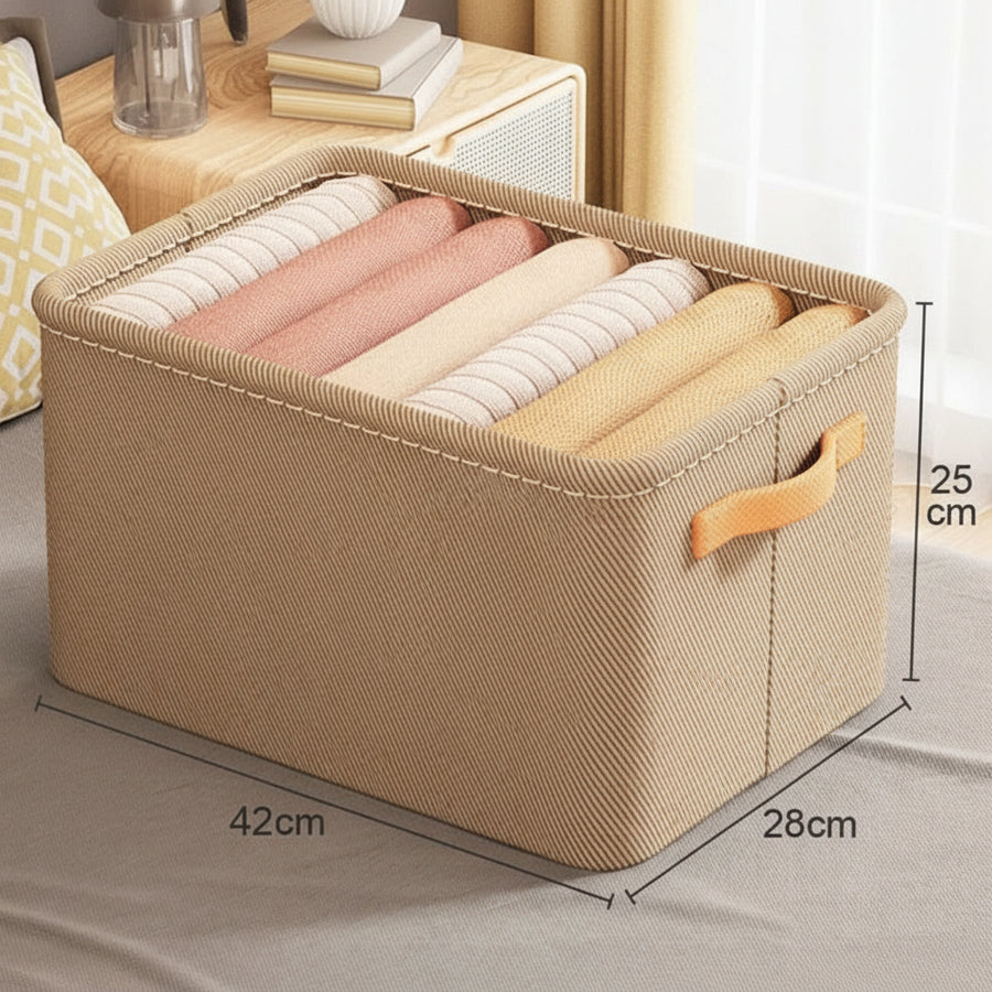 Foldable Fabric Storage Box — Large-Capacity Wardrobe & Shelf Organiser