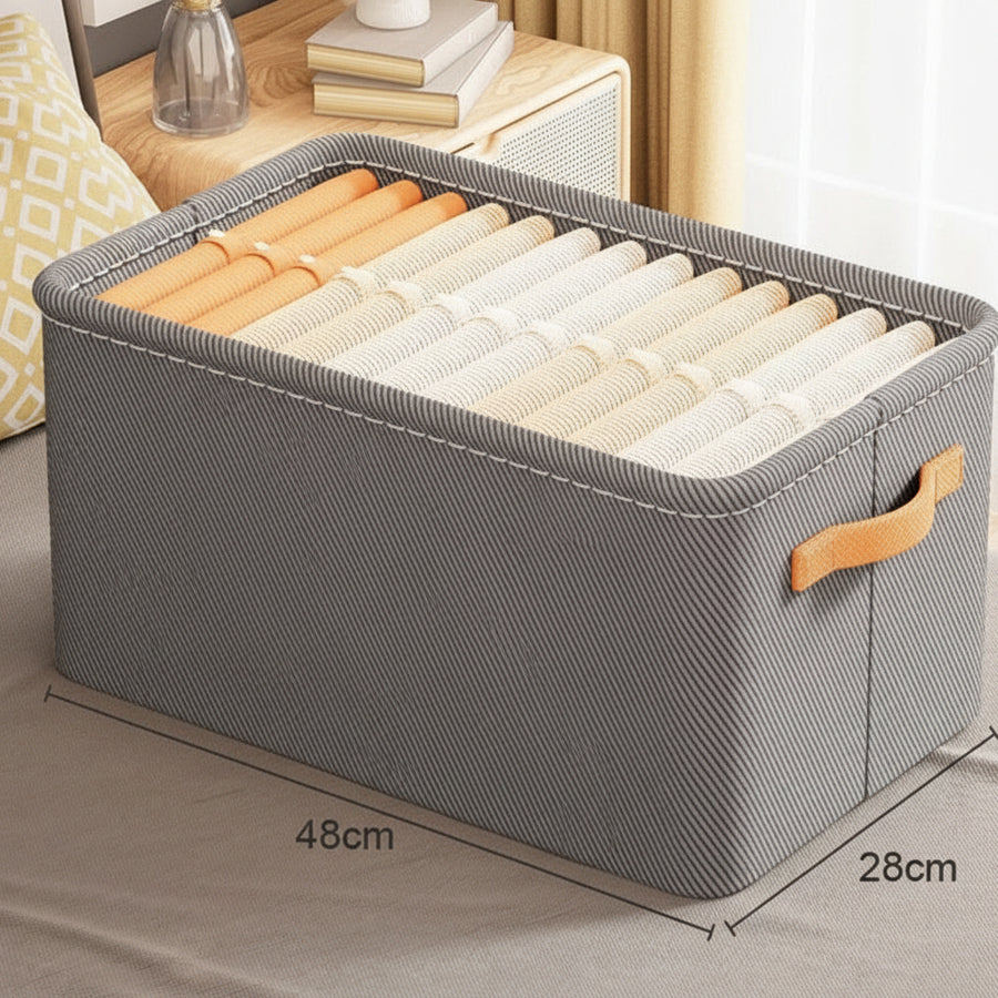 Foldable Fabric Storage Box — Large-Capacity Wardrobe & Shelf Organiser