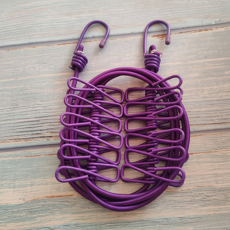 Portable Travel Clothesline with Clips