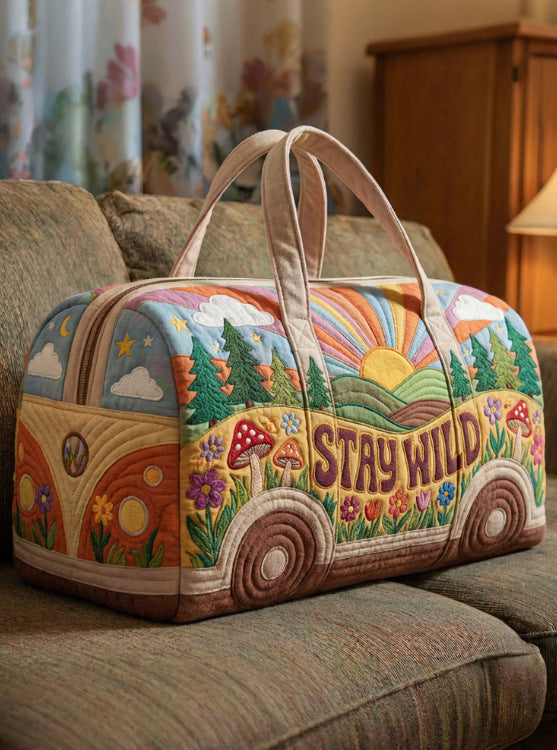 Quilted Weekend & Gym Bag — Compact Travel Bag for Short Trips