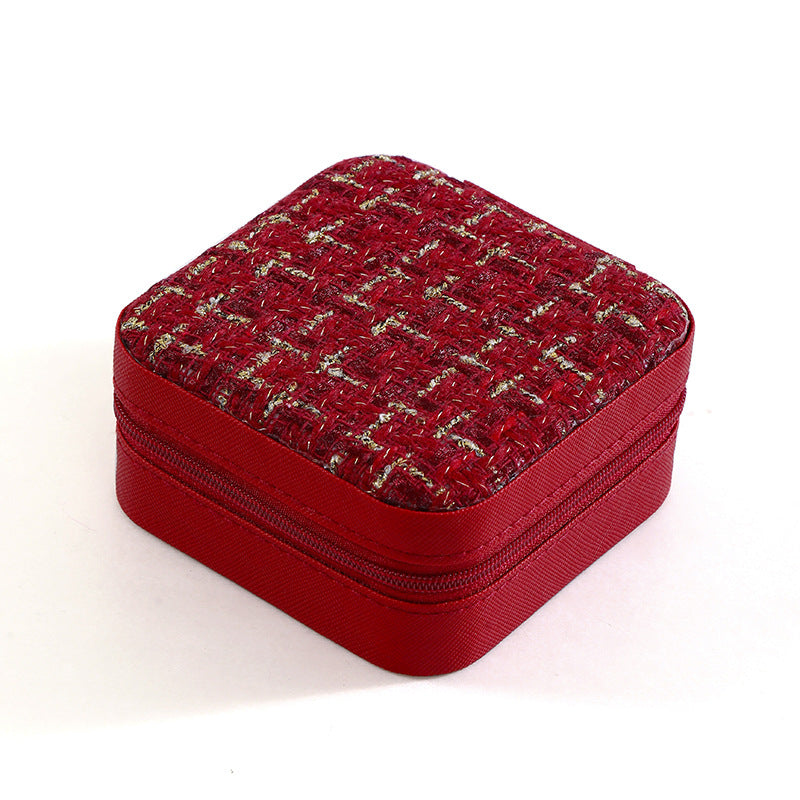 Square Travel Jewellery Box – Compact Ring & Earring Case