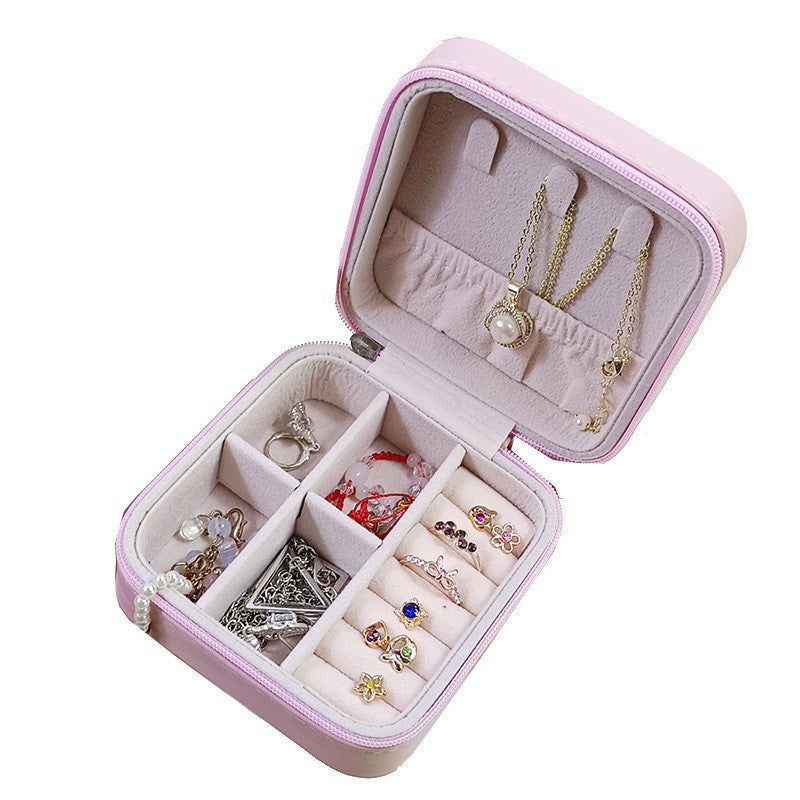 Compact Zip Jewellery Pouch – Portable Ring & Earring Case