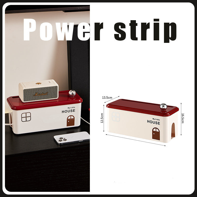 Cable & Power Strip Organiser Box — Hide Cords & Sockets on Any Desk
