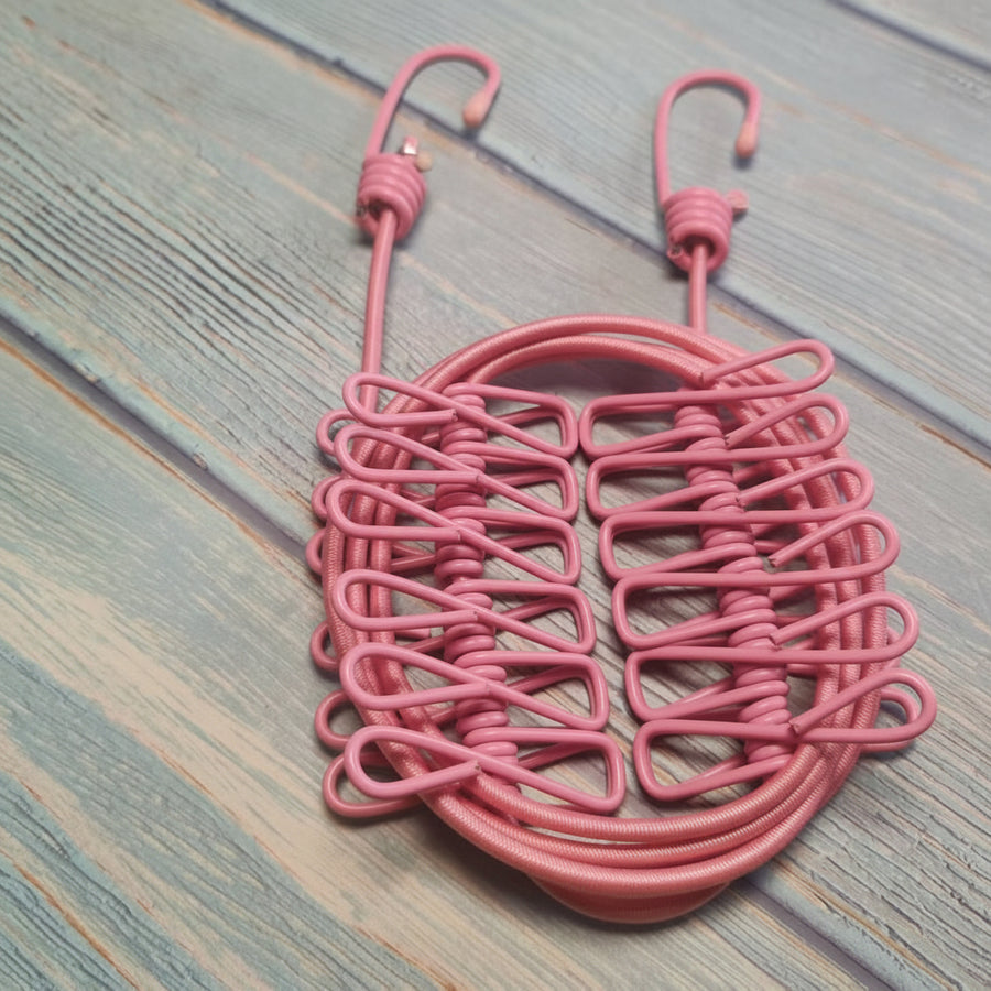 Portable Travel Clothesline with Clips