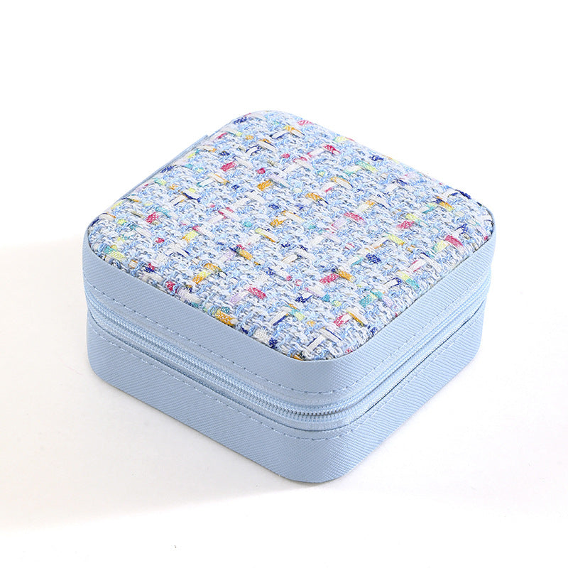 Square Travel Jewellery Box – Compact Ring & Earring Case