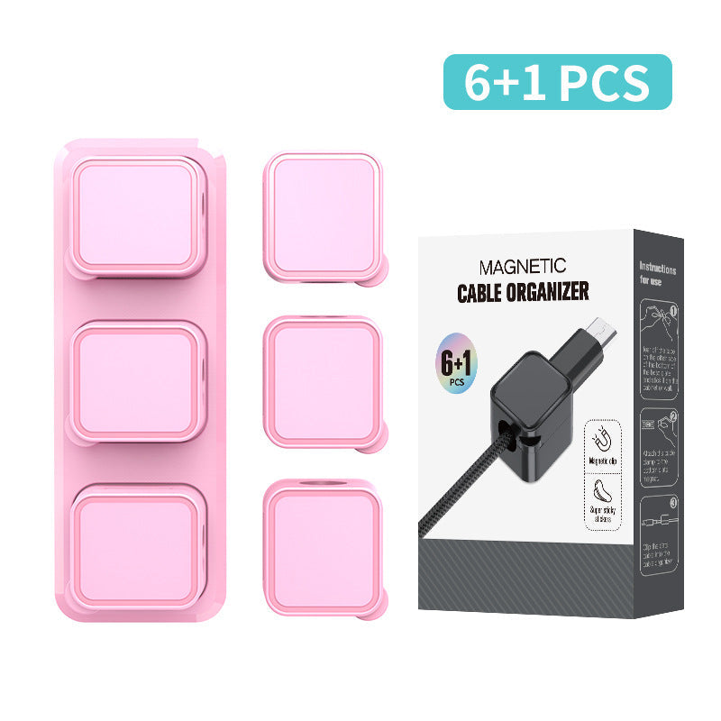 Magnetic Cable Clips — Self-Adhesive Desk Cable Holder & Routing Organiser