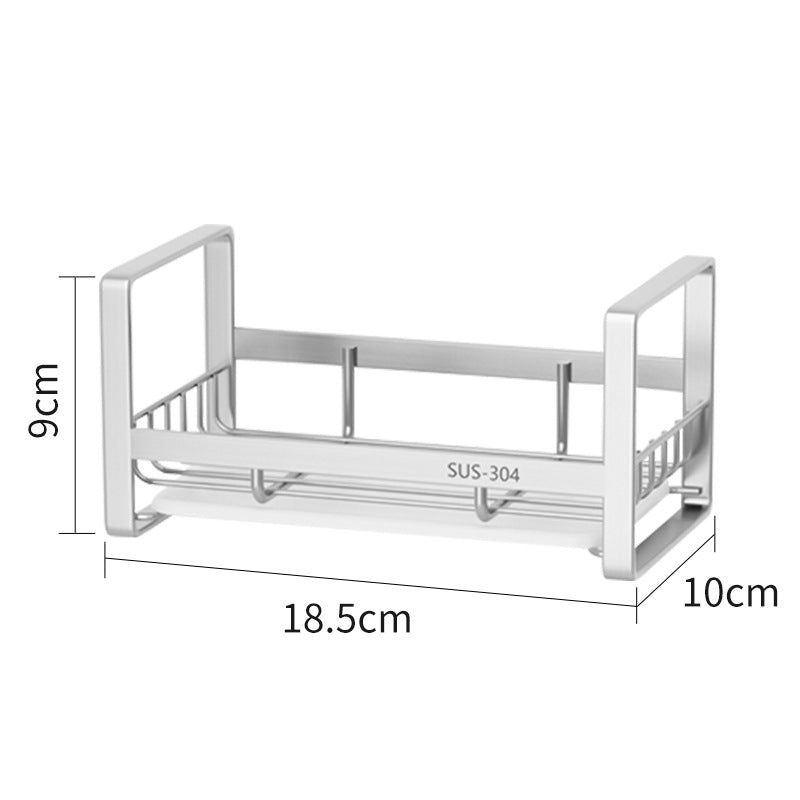 304 Stainless Steel Kitchen Dishcloth & Sponge Drain Rack – Countertop or Wall Hanging