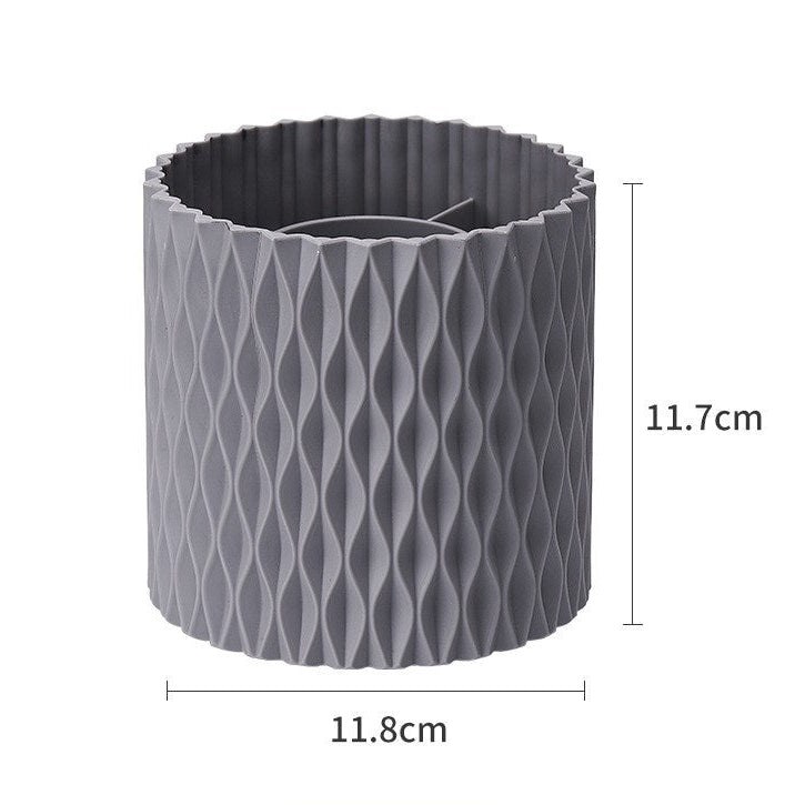 Rotating Dual-Barrel Desktop Organiser – Makeup Brush & Pen Holder, PP