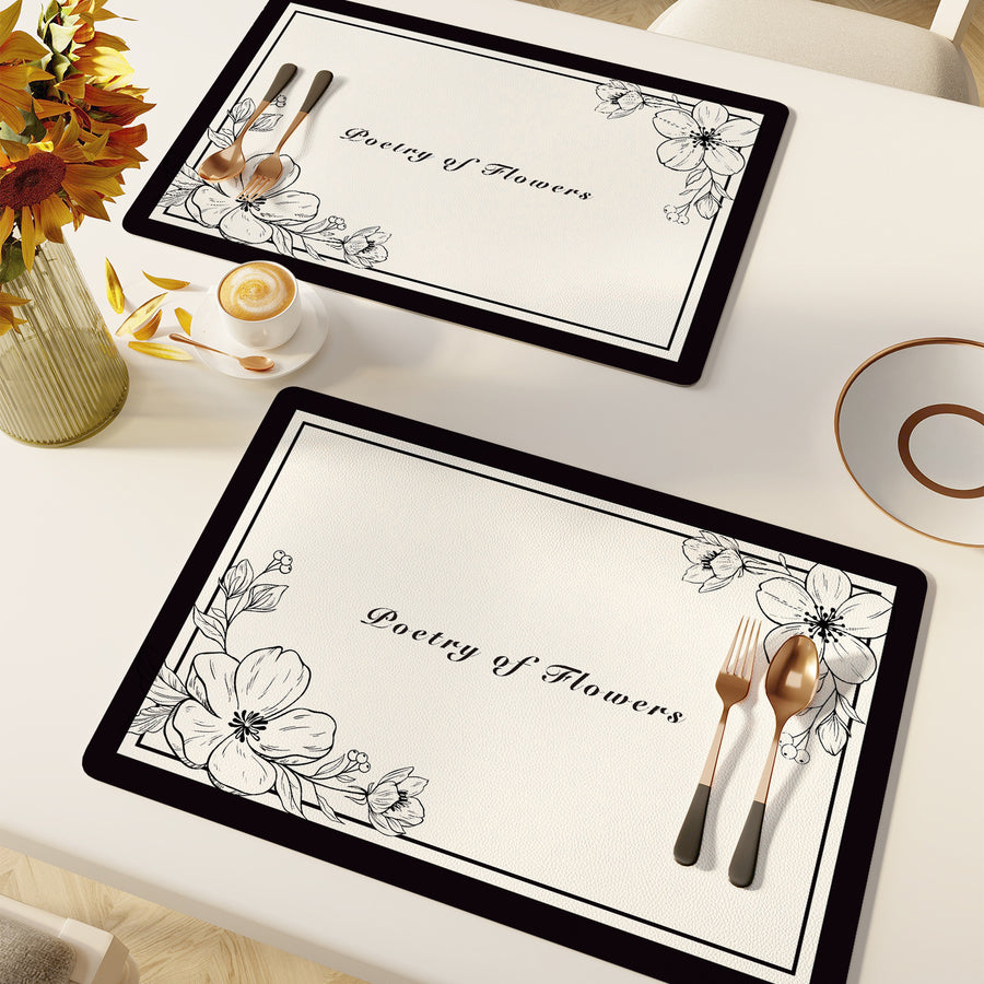 PU Leather Placemats — Waterproof Dining & Desk Surface Mats