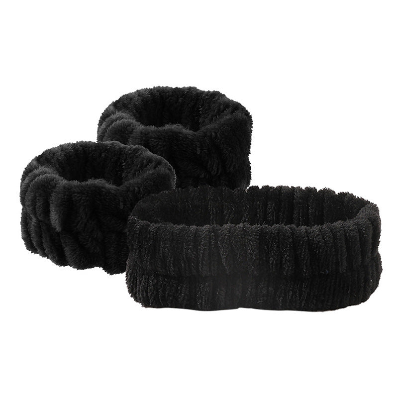 Plush Face Wash Hair Band & Wrist Strap – Absorbent, Quick-Dry Skincare Accessories